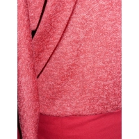 Cieplutki sweter KIMONO ze ściągaczami - wiśniowy melanż